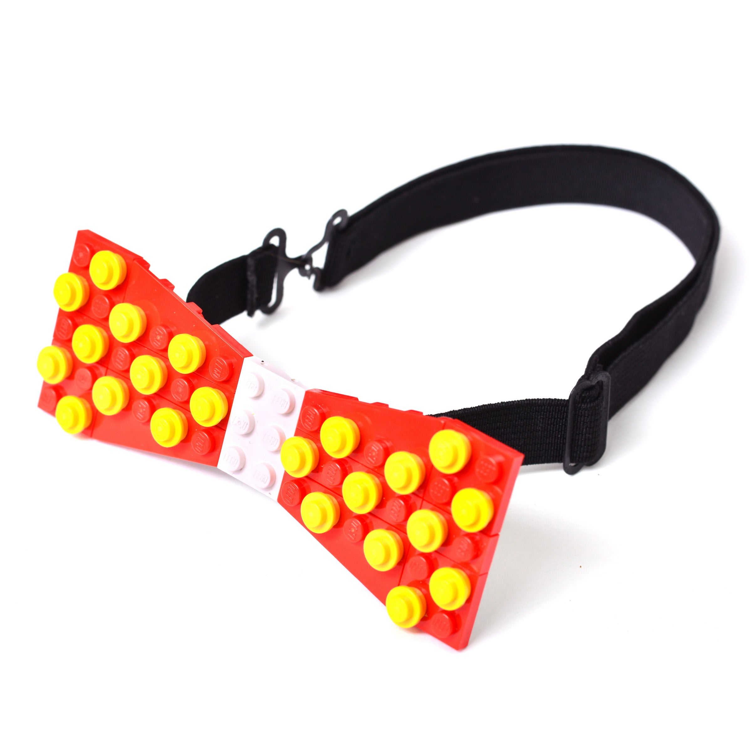 Red with white center and yellow dots