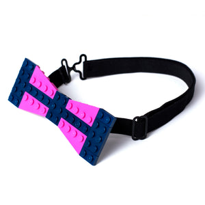 Dark pink with dark blue cross and ends