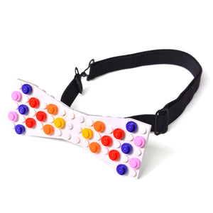 White with multicolor dots