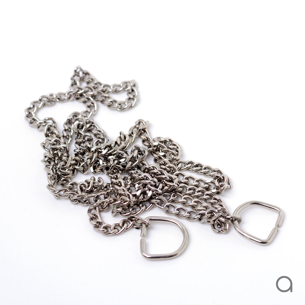Fixed silver color chain - 100 cm
