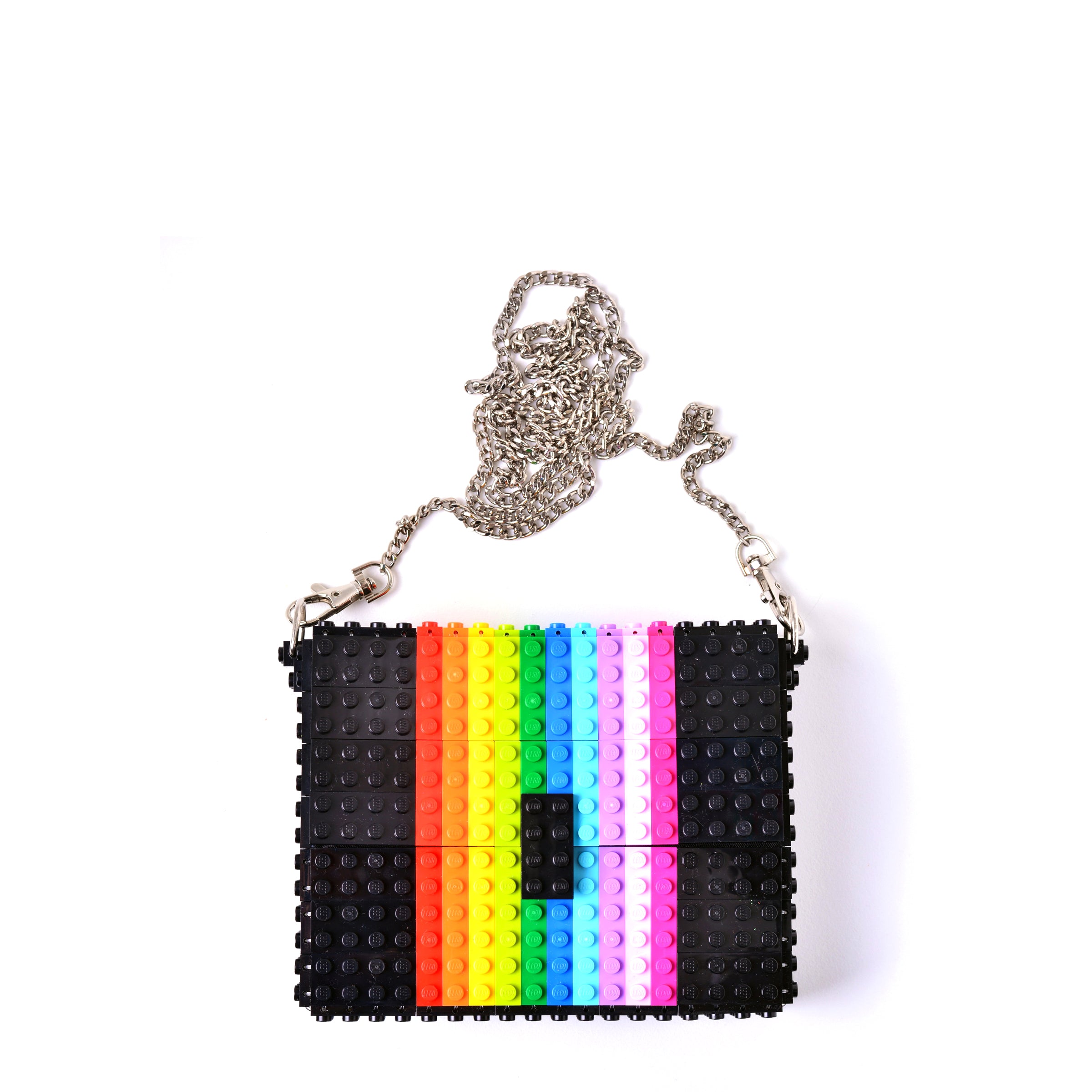 Black rainbow clutch on a chain – agabag