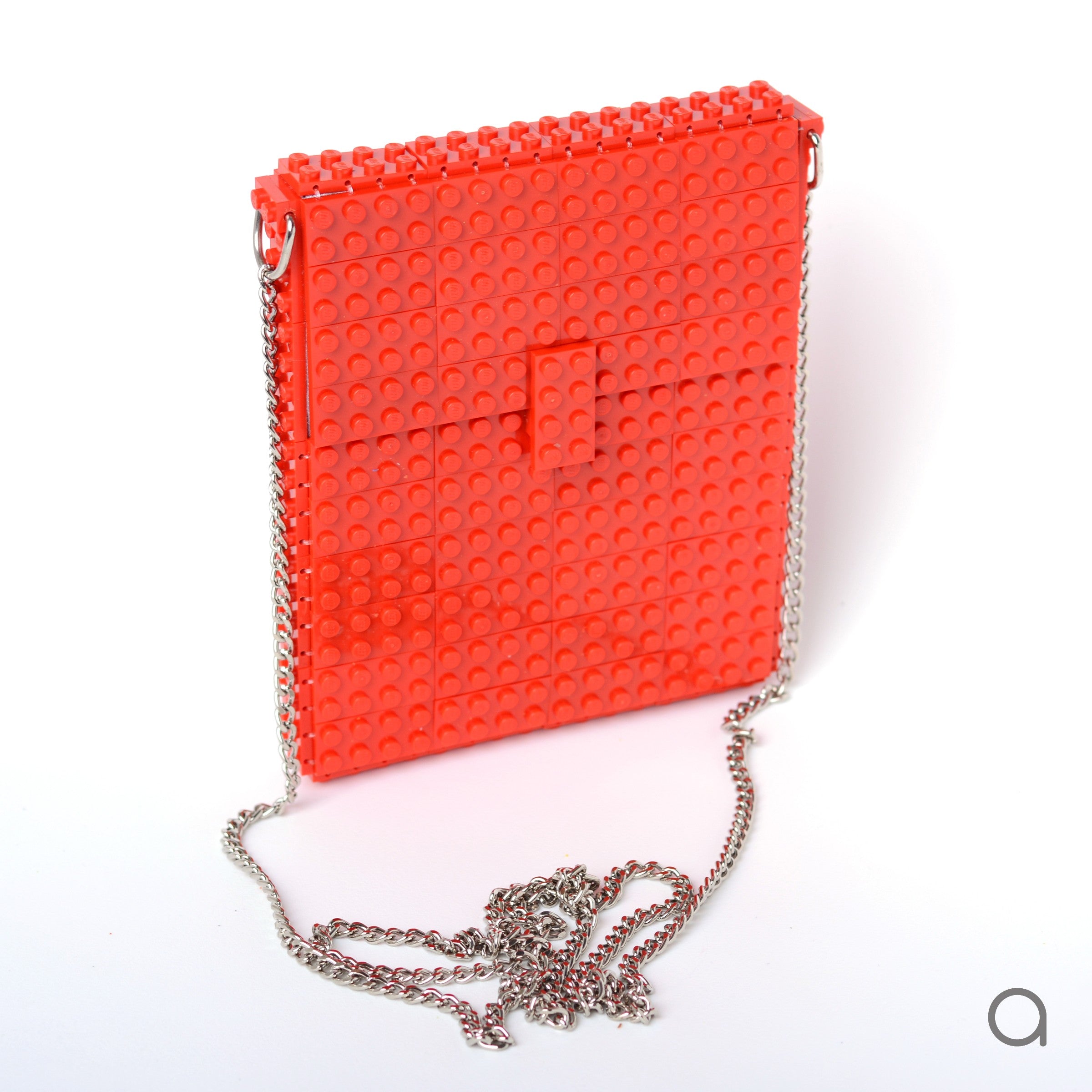 Red hip clutch on a chain