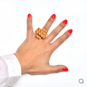 Goldplated cross ring