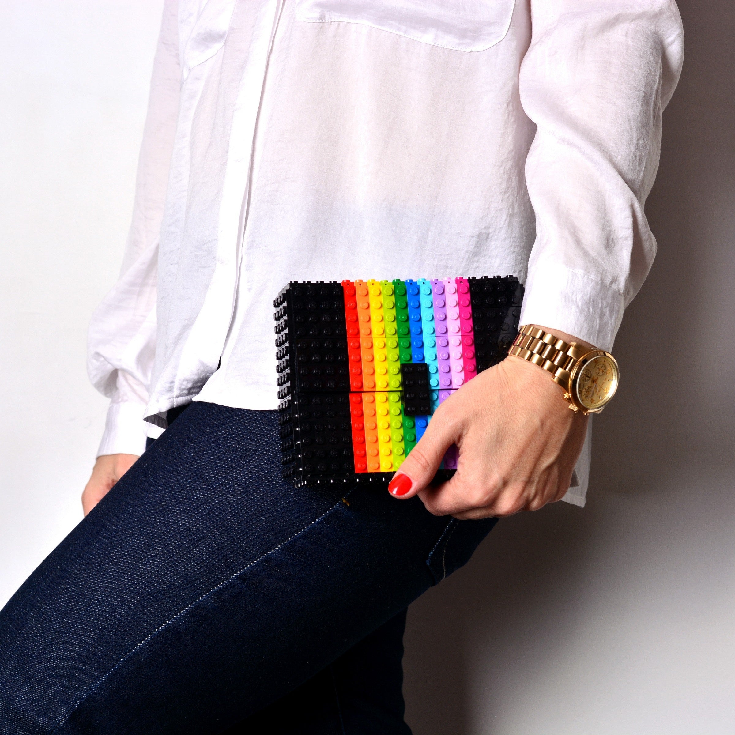 rainbow clutch bag