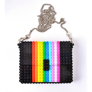 Black rainbow clutch on a chain