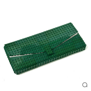 Dark green envelope flap clutch
