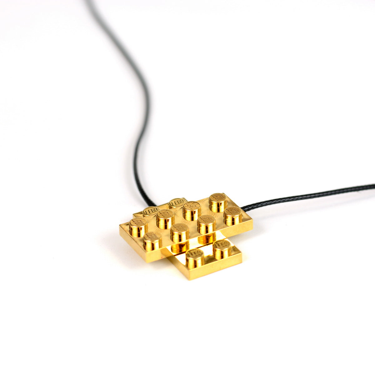 Minimal gold cross necklace - goldplated bricks