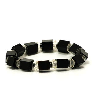 black & transparent beaded bracelet