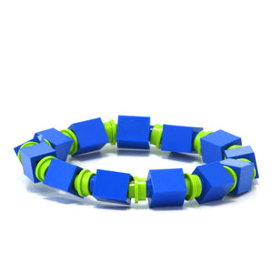 blue & lime beaded bracelet