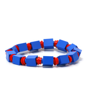 blue & red beaded bracelet