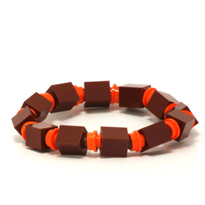 brown & orange beaded bracelet