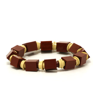 brown & tan beaded bracelet