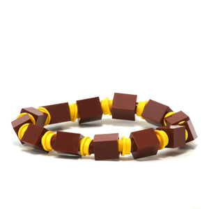 brown & yellow beaded bracelet