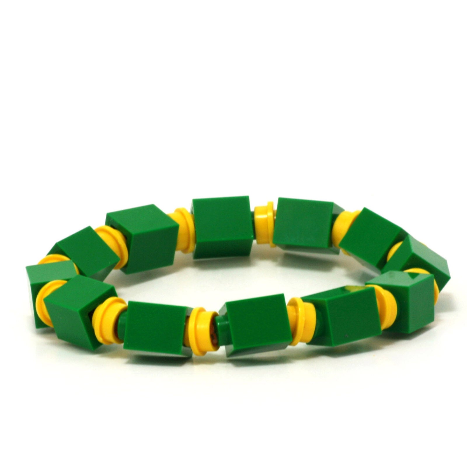 green & yellow beaded bracelet