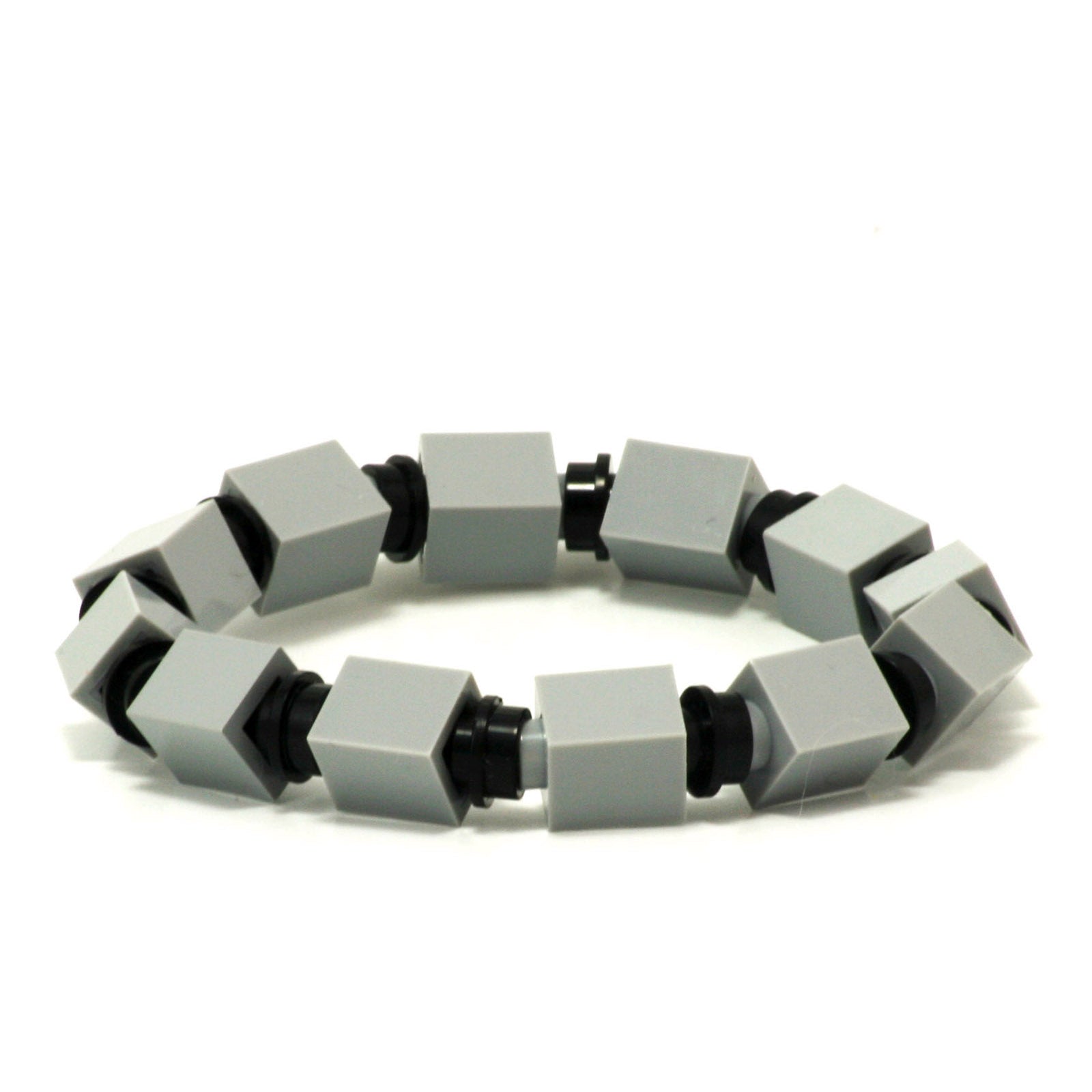 light grey & black beaded bracelet