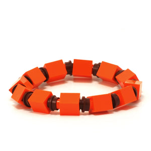 orange & brown beaded bracelet