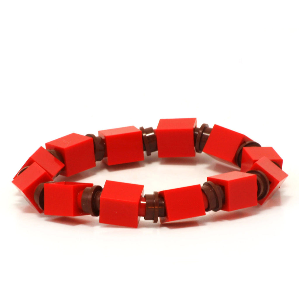 red & brown beaded bracelet
