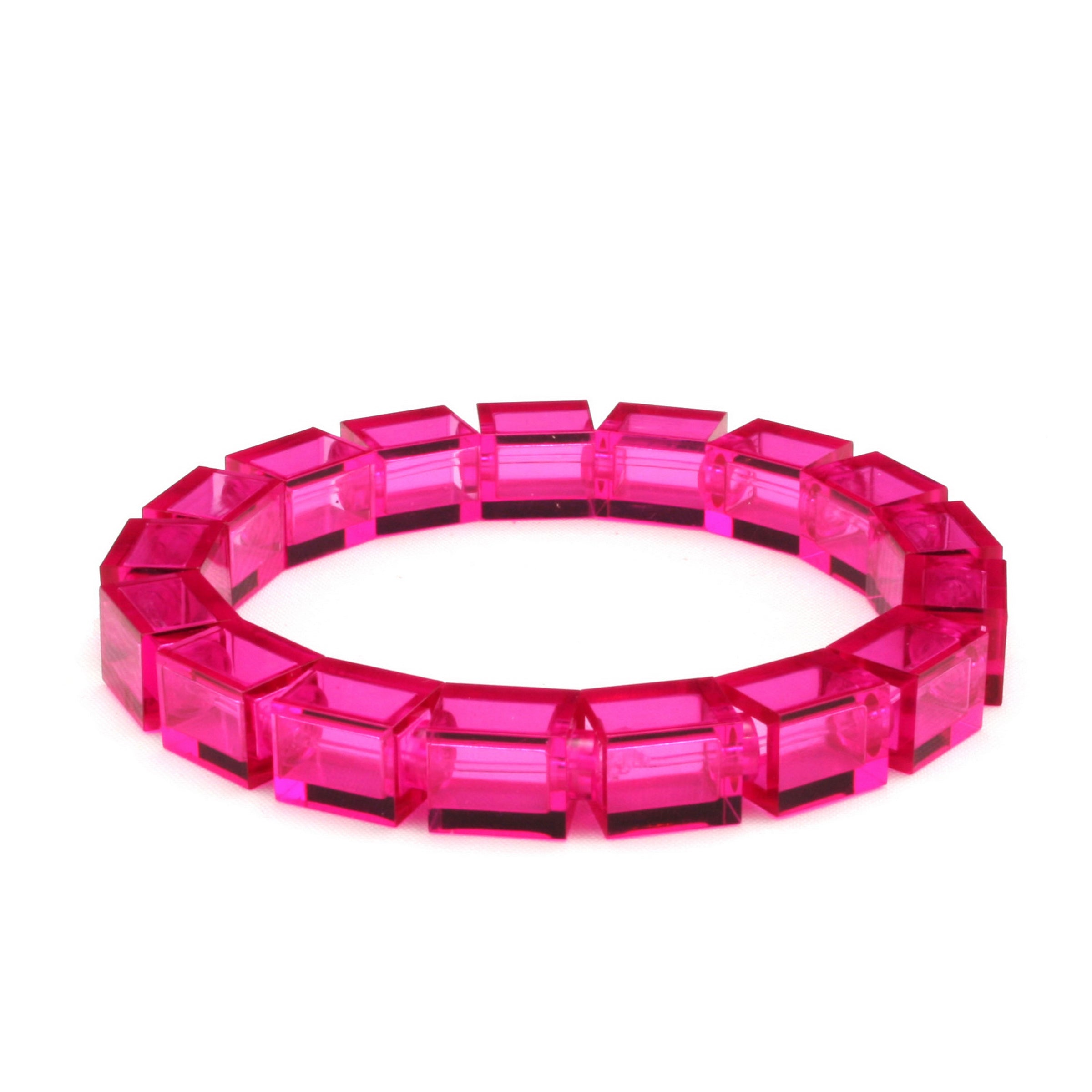 transparent pink slim bracelet