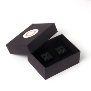 black cube cufflinks