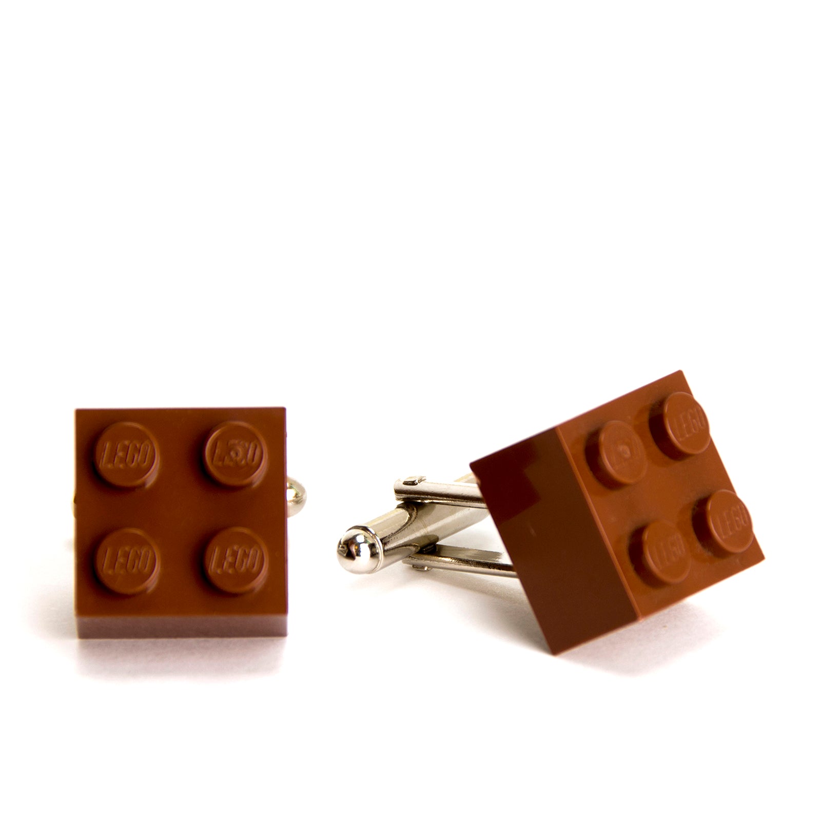 brown cube cufflinks