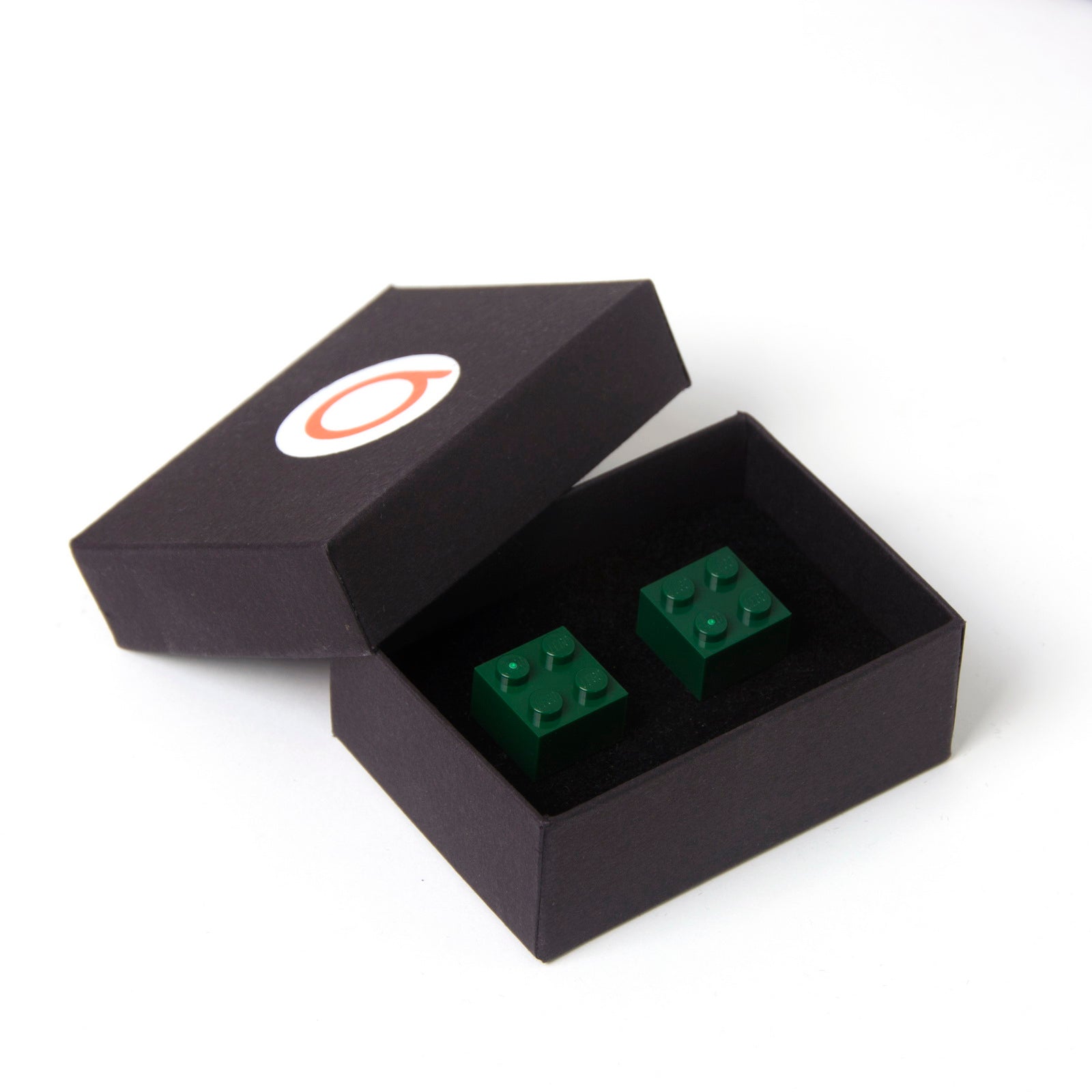 dark green cube cufflinks