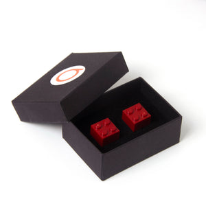 dark red cube cufflinks