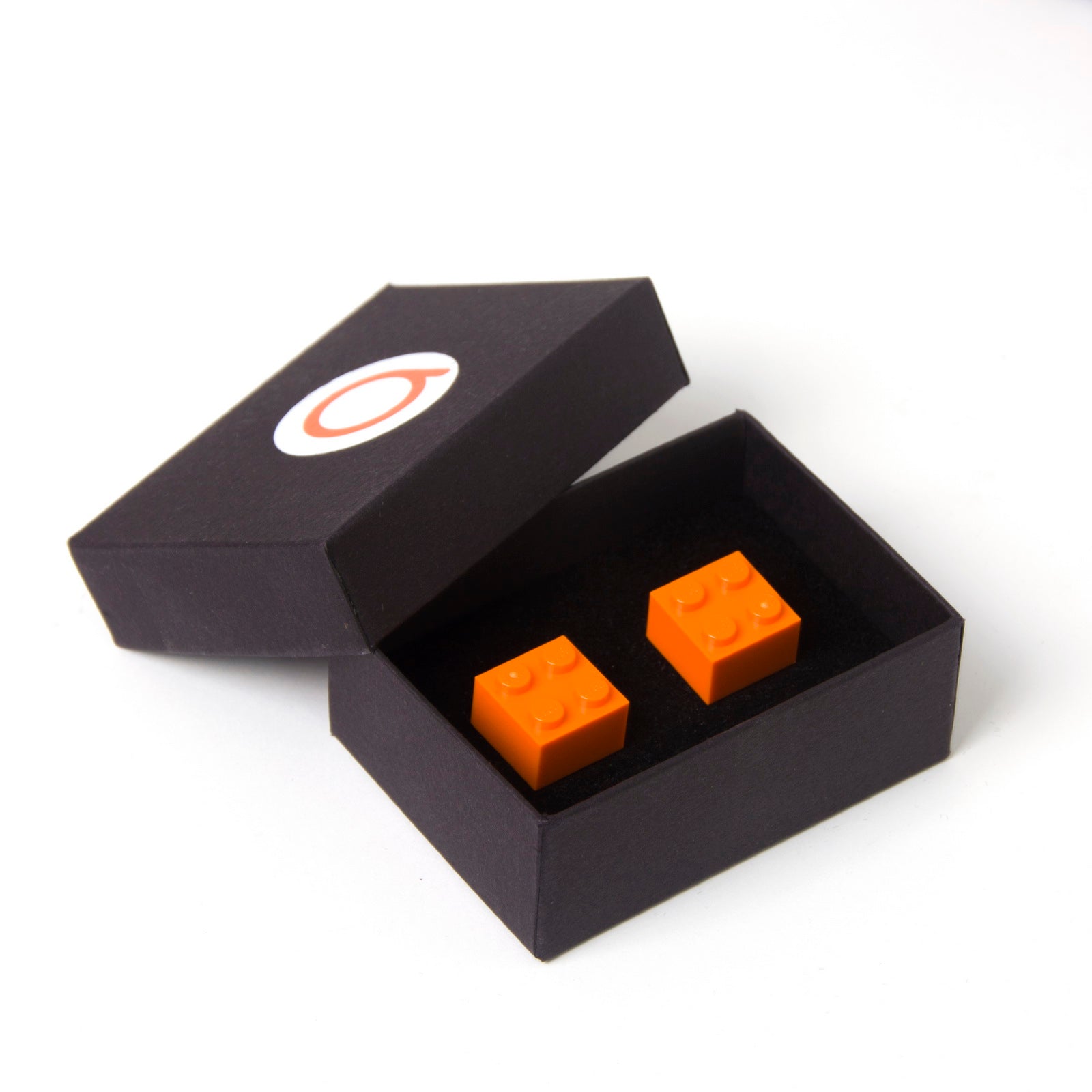 orange cube cufflinks