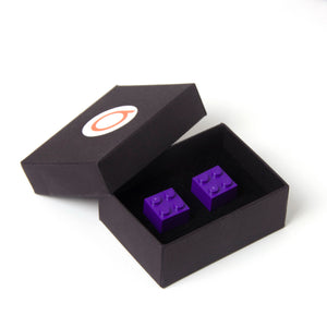 purple cube cufflinks