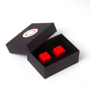 red cube cufflinks