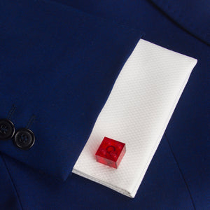 transparent red cube cufflinks