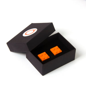 orange flat cufflinks