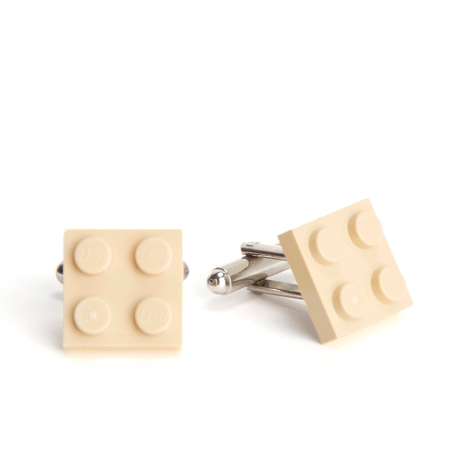 tan flat cufflinks