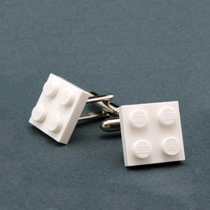 white flat cufflinks