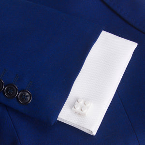 white flat cufflinks