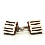 brown & white grill cufflinks