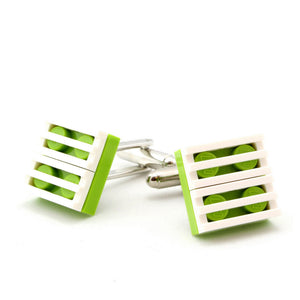 lime & white grill cufflinks