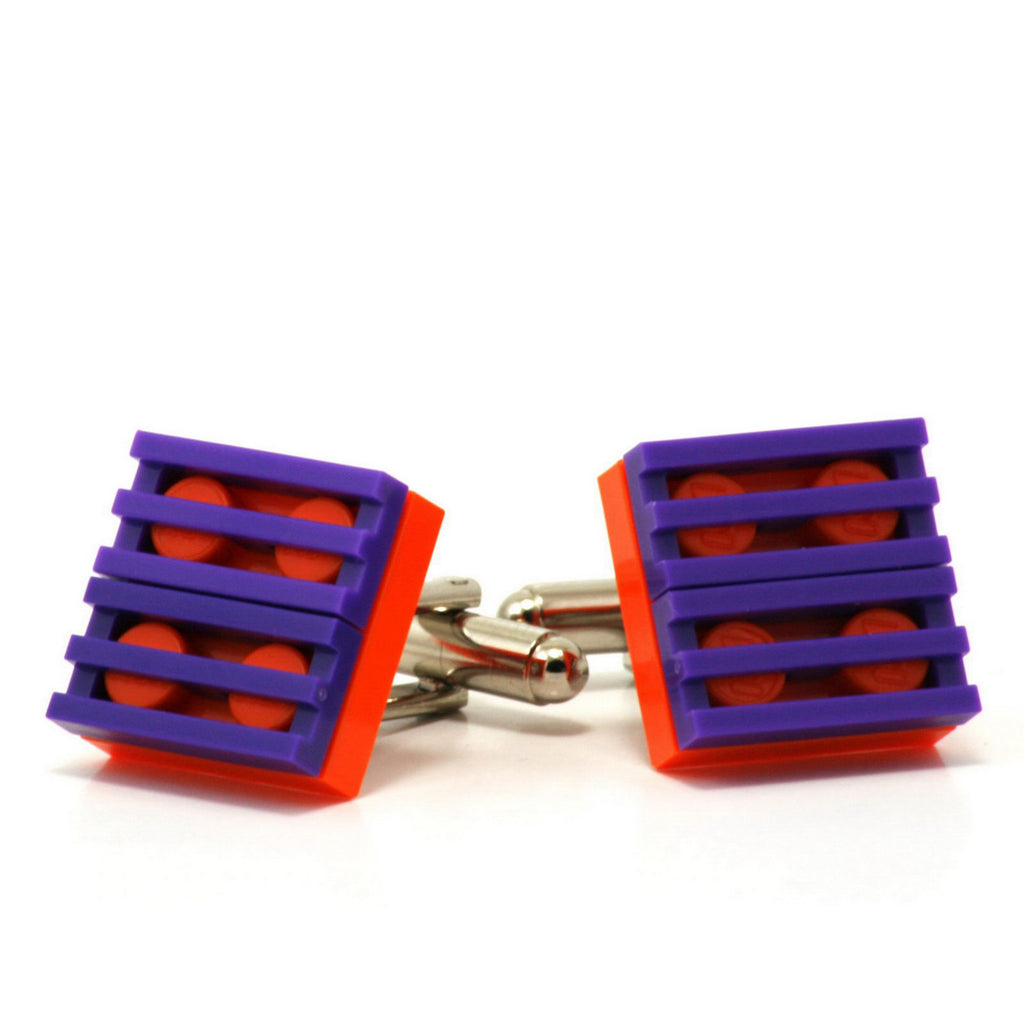 orange & purple grill cufflinks