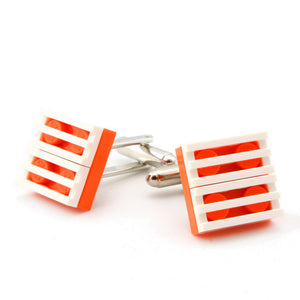 orange & white grill cufflinks