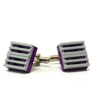 purple & light grey grill cufflinks