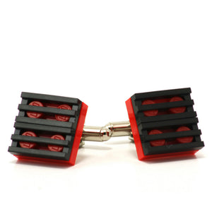 red & black grill cufflinks