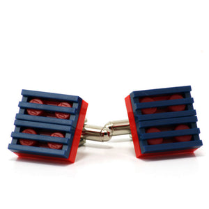 red & dark blue grill cufflinks