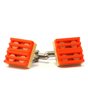 tan & orange grill cufflinks