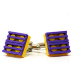 yellow & purple grill cufflinks
