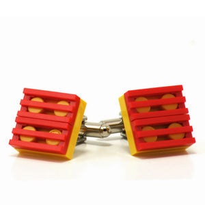 yellow & red grill cufflinks