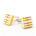 yellow & white grill cufflinks