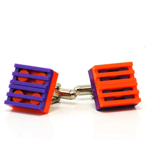 orange & purple mix grill cufflinks