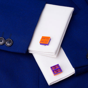 orange & purple mix grill cufflinks