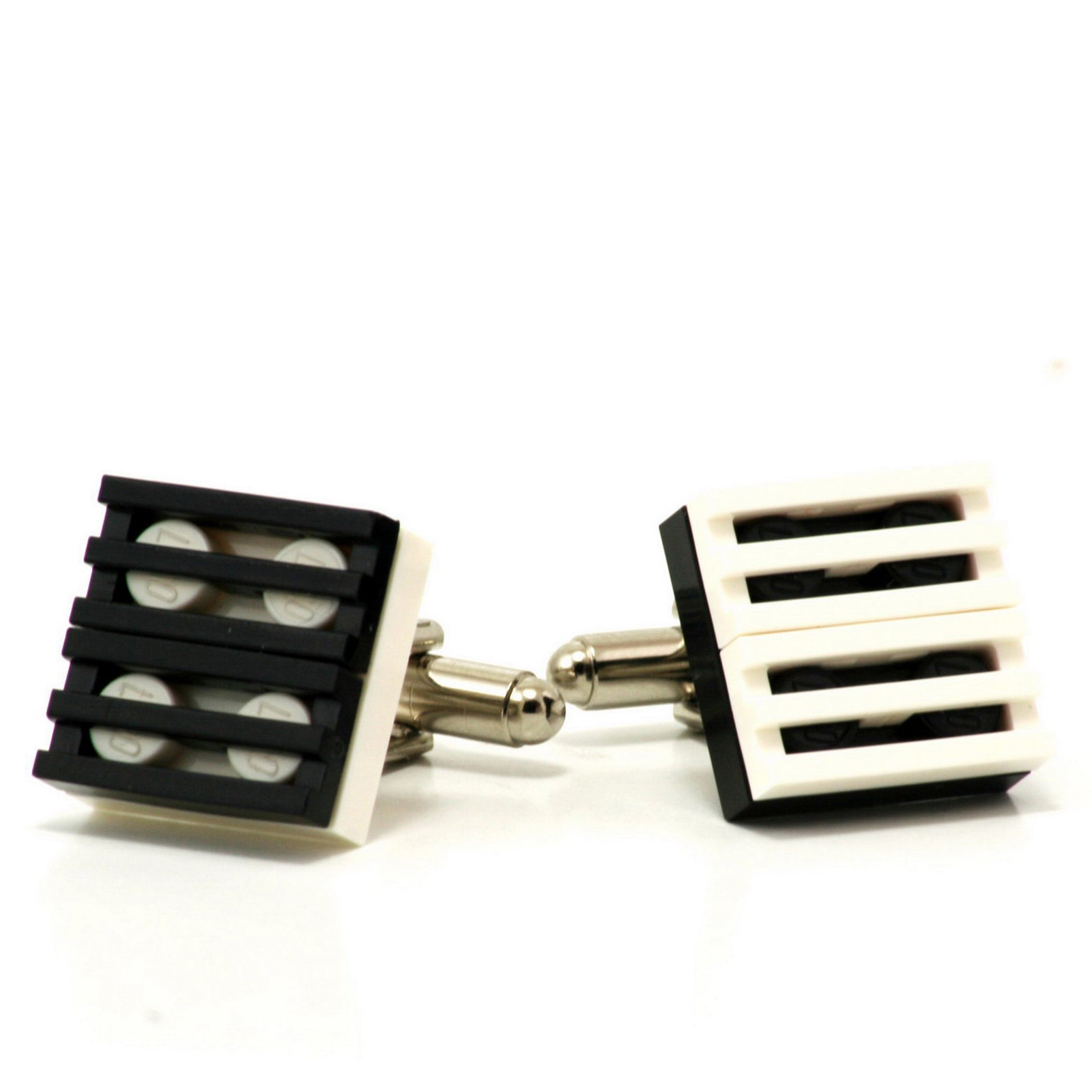 white & black mix grill cufflinks