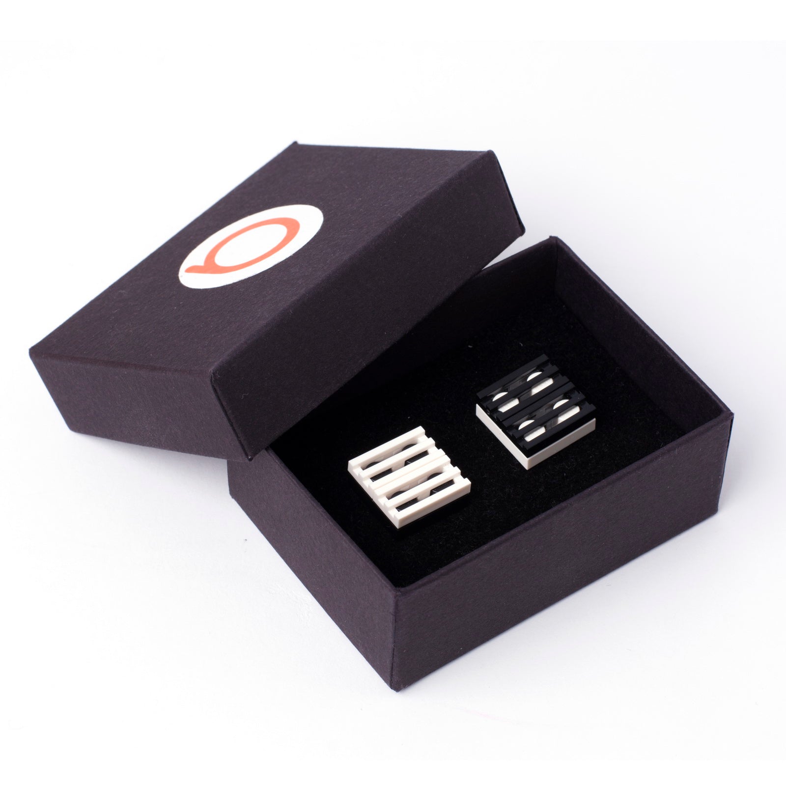 white & black mix grill cufflinks