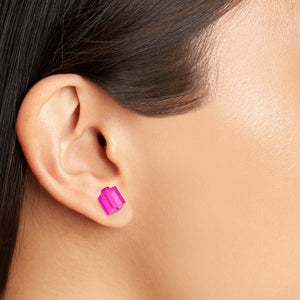 transparent pink brick studs